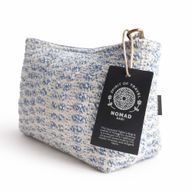 Nomad Sari Indian Jacquard Toiletry Bag - Indigo Echo