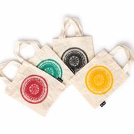 Iconic Mini Gift Tote Bag - Urban Mandala (4 assorted colours) - (25x18cm) - Natural 4oz