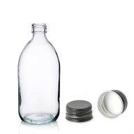 150ml Clear Glass Medicine Bottle with Black Aluminium Cap