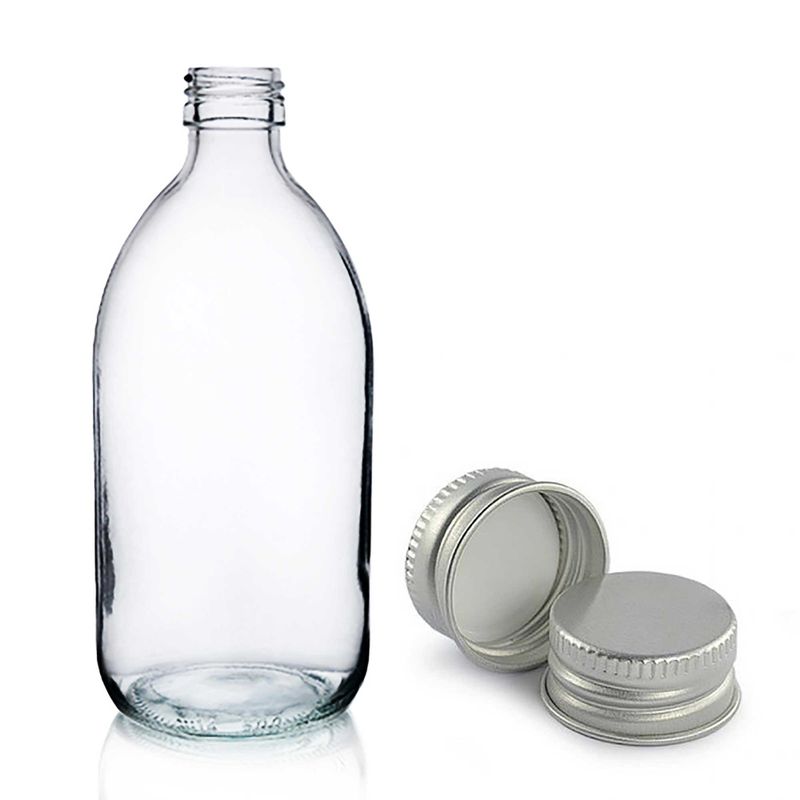 500ml Clear Glass Medicine Bottle with Aluminium Cap