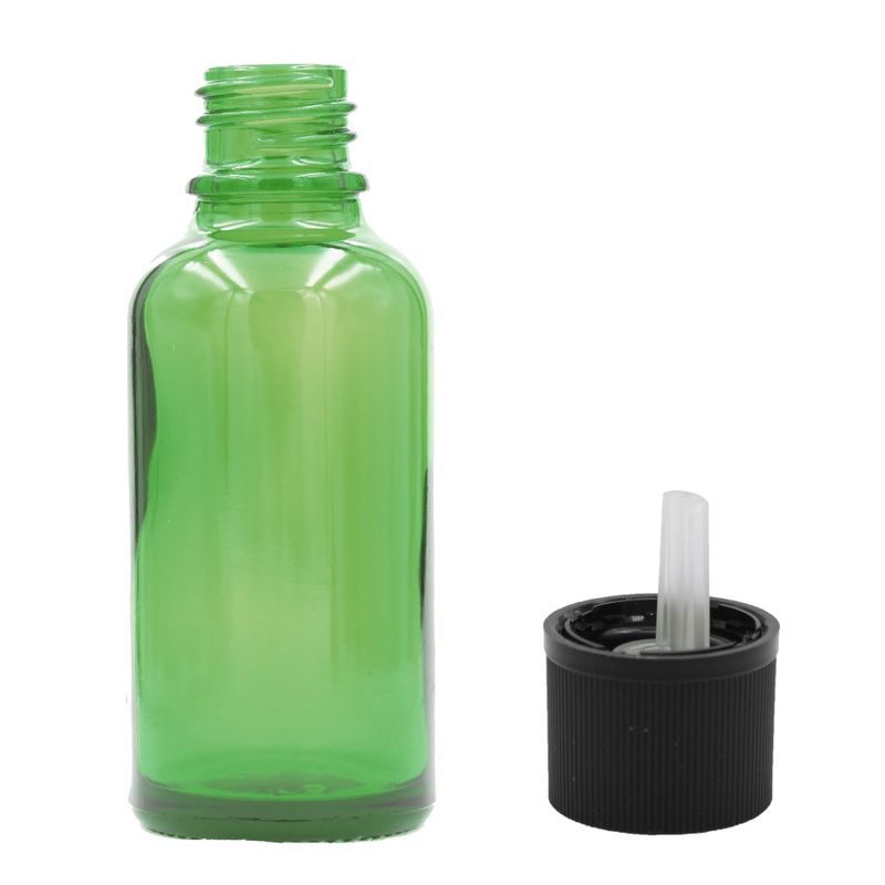 100ml Green Glass Dropper Bottle with Child Resistant Dropper Cap