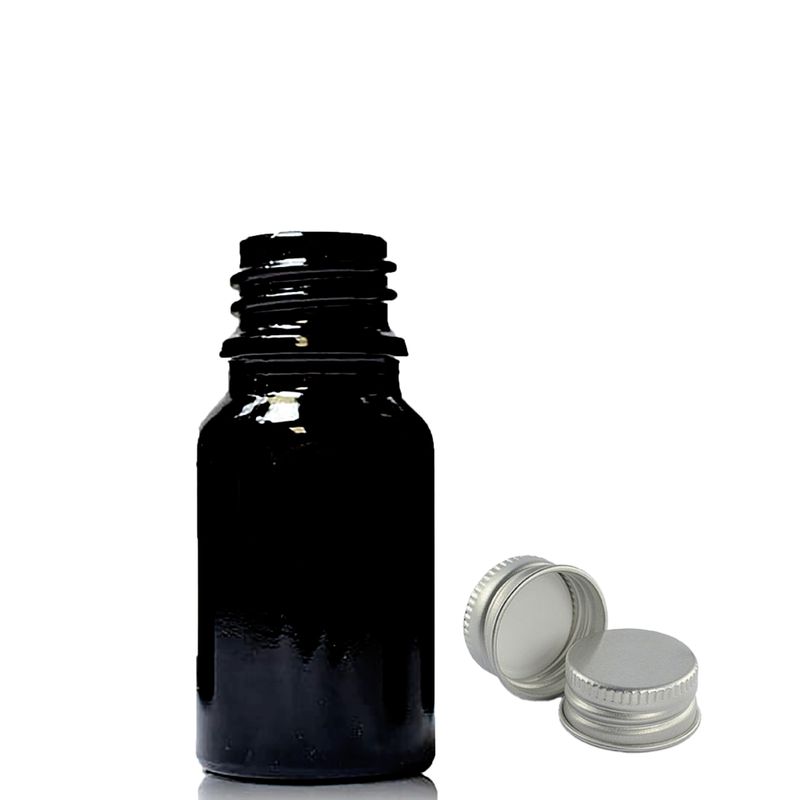 5ml Black Glass Dropper Bottle with Aluminium Cap