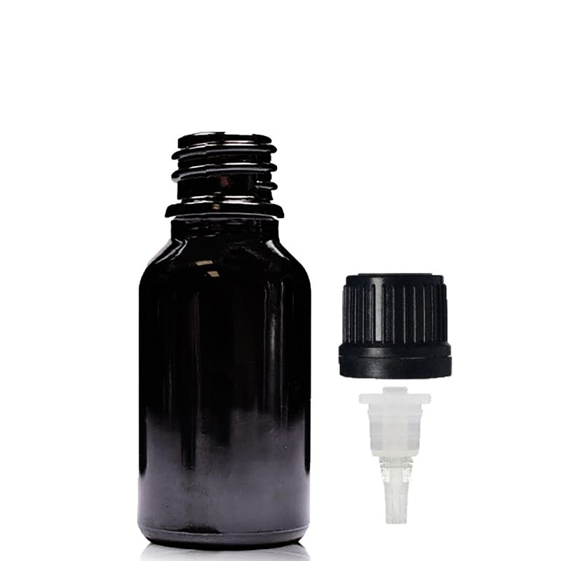 15ml Black Glass Dropper Bottle with Dropper Cap