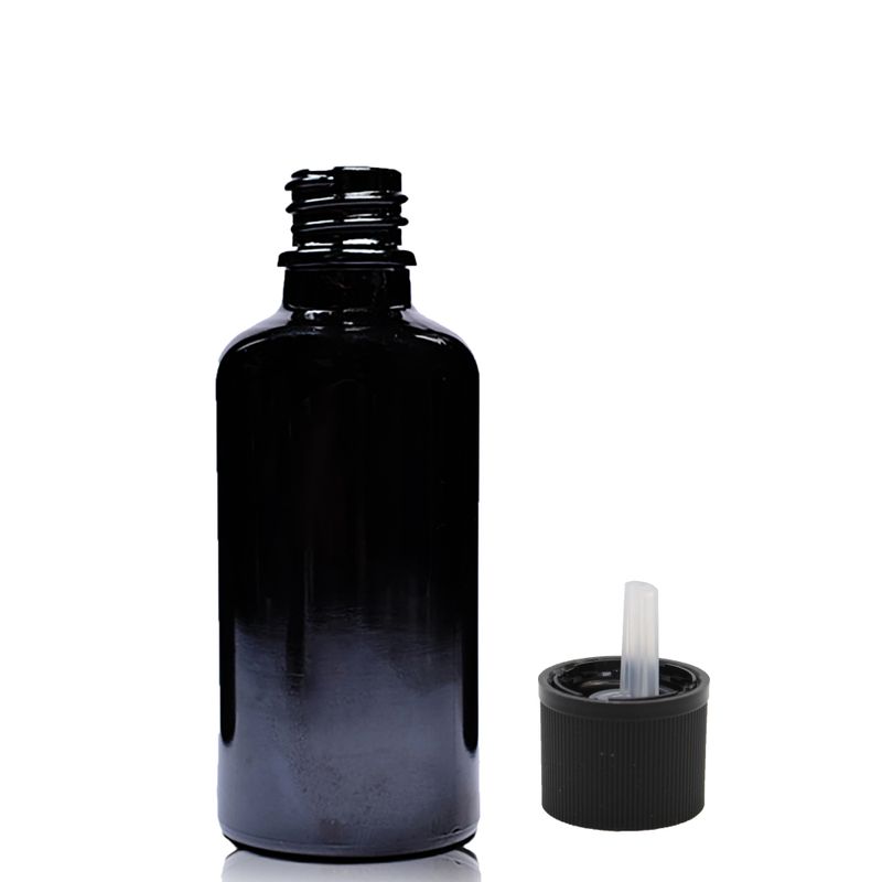 30ml Black Glass Dropper Bottle with Child Resistant Dropper Cap