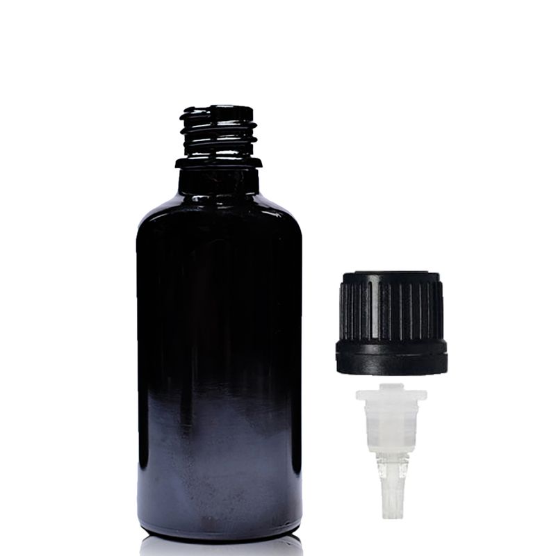 30ml Black Glass Dropper Bottle with Dropper Cap