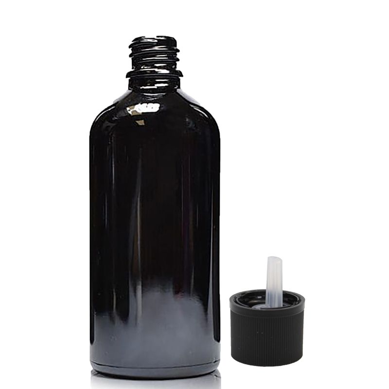 100ml Black Glass Dropper Bottle withChild Resistant Dropper Cap