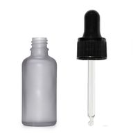 10ml Frosted Grey Glass Dropper Bottle with Black Pipette