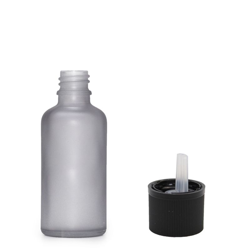 10ml Frosted Grey Glass Dropper Bottle with Child Resistant Dropper Cap