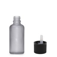 10ml Frosted Grey Glass Dropper Bottle with Child Resistant Dropper Cap