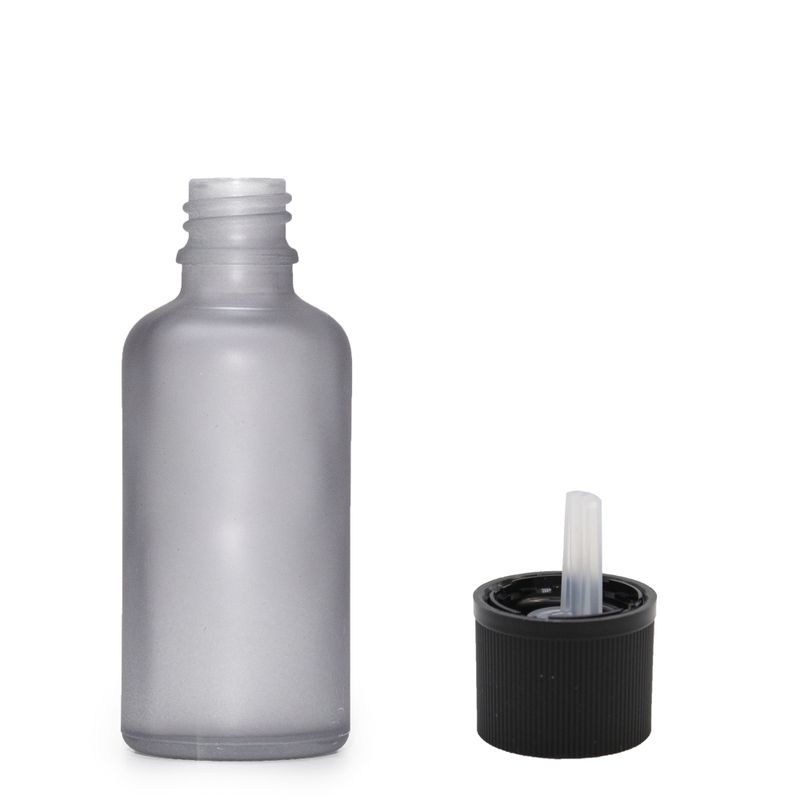 30ml Frosted Grey Glass Dropper Bottle with Child Resistant Dropper Cap