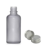 50ml Frosted Grey Glass Dropper Bottle with with Aluminium Cap