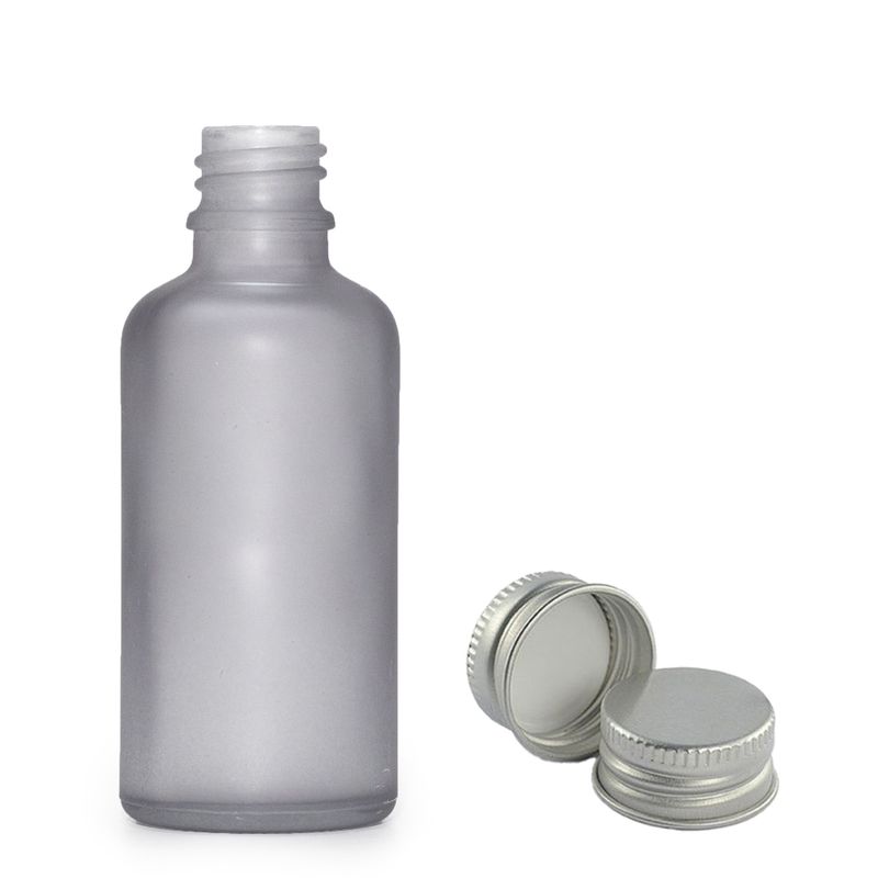 50ml Frosted Grey Glass Dropper Bottle with with Aluminium Cap