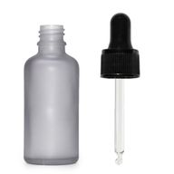 50ml Frosted Grey Glass Dropper Bottle with Black Pipette