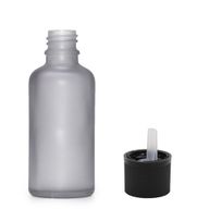 50ml Frosted Grey Glass Dropper Bottle with Child Resistant Dropper Cap