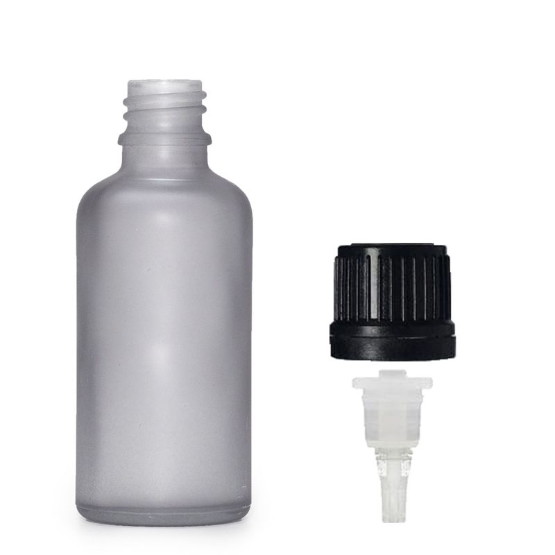 50ml Frosted Grey Glass Dropper Bottle with Dropper Cap