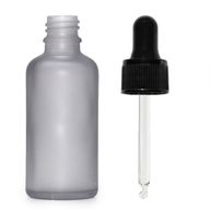 100ml Frosted Grey Glass Dropper Bottle with Black Pipette