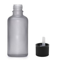 100ml Frosted Grey Glass Dropper Bottle with Child Resistant Dropper Cap