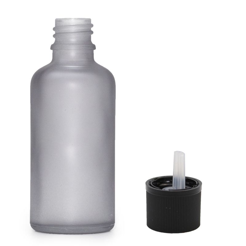 100ml Frosted Grey Glass Dropper Bottle with Child Resistant Dropper Cap