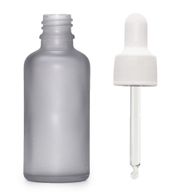 100ml Frosted Grey Glass Dropper Bottle with White Pipette