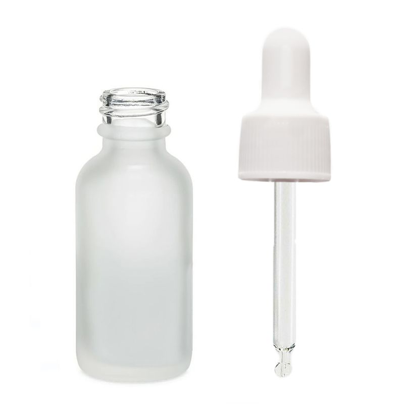 30ml Frosted White Glass Dropper Bottle with White Pipette
