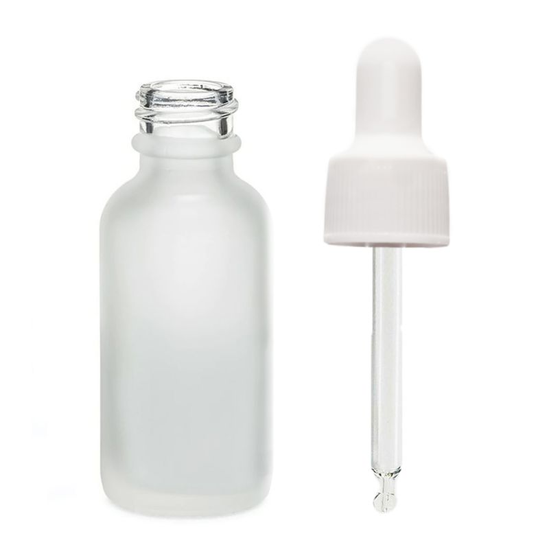 50ml Frosted White Glass Dropper Bottle with White Pipette