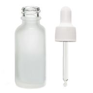 100ml Frosted White Glass Dropper Bottle with White Pipette