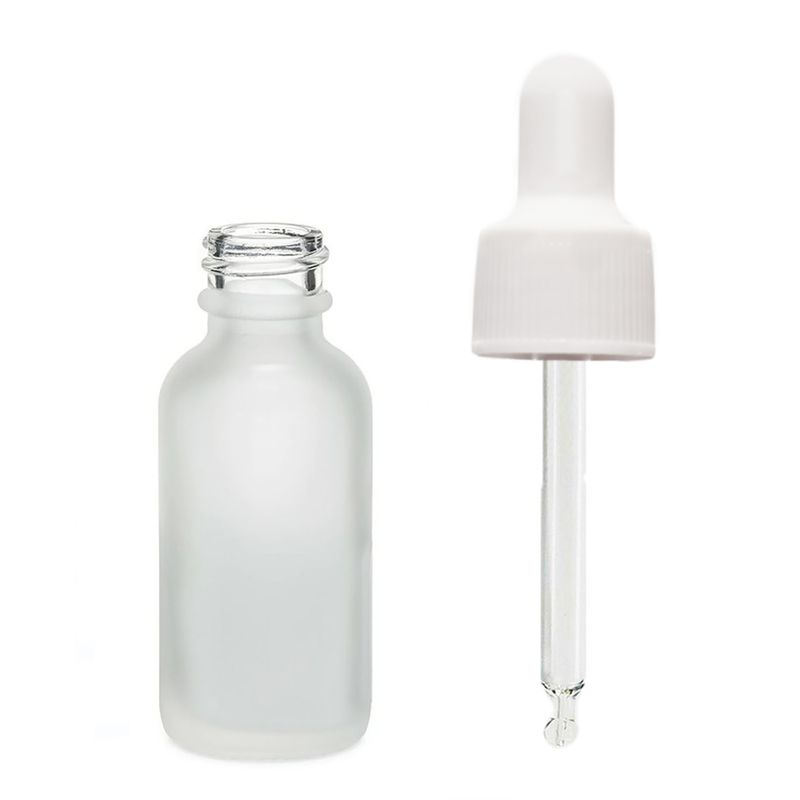 10ml Frosted White Glass Dropper Bottle with White Pipette