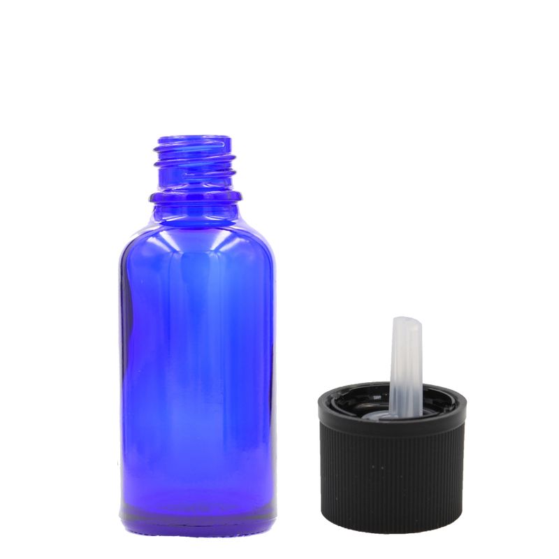 15ml Blue Glass Dropper Bottle with Child Resistant Dropper Cap