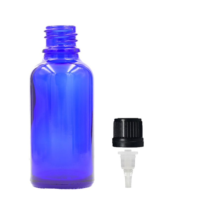 50ml Blue Glass Dropper Bottle with Dropper Cap