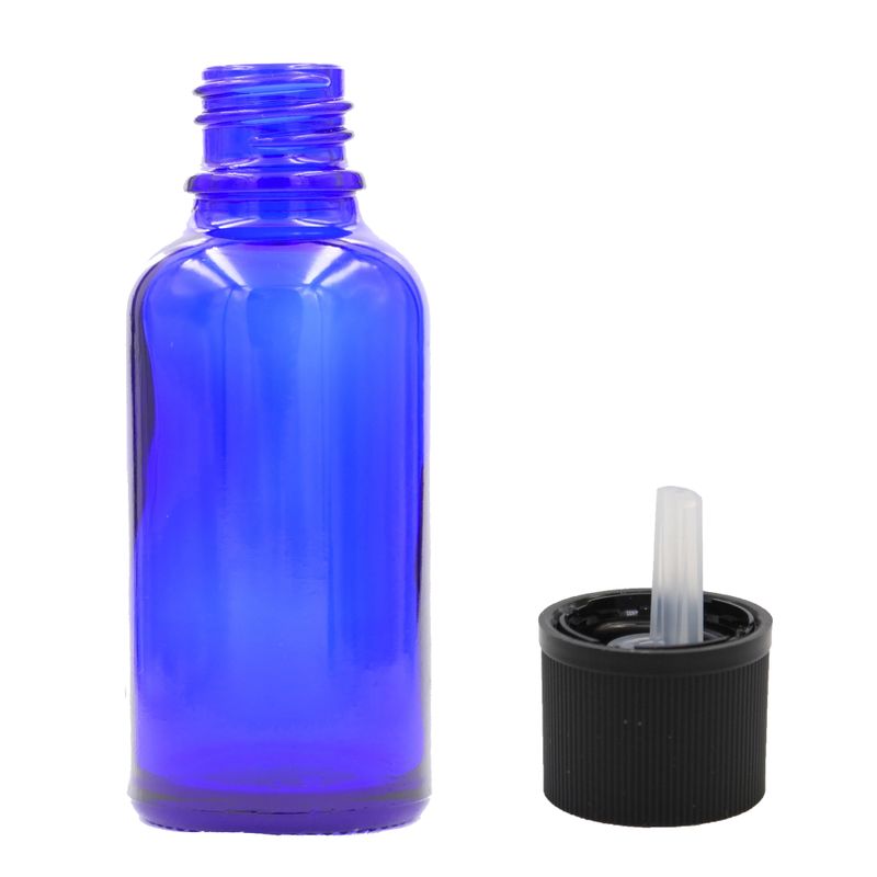 100ml Blue Glass Dropper Bottle with Child Resistant Dropper Cap