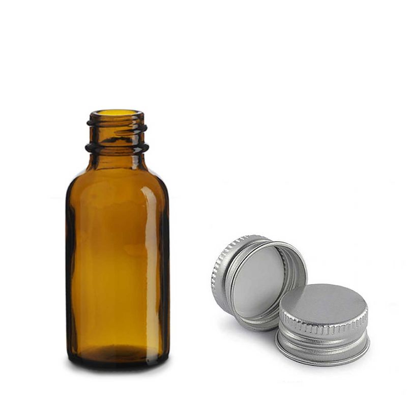 30ml Amber Glass Boston Bottle with Aluminium Cap