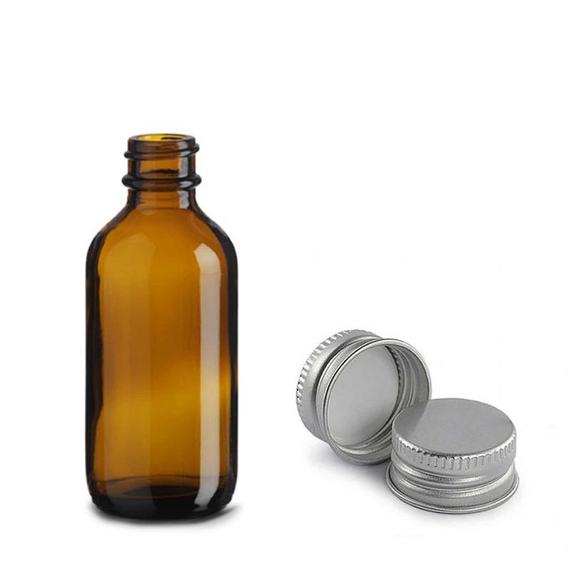 60ml Amber Glass Boston Bottle with Aluminium Cap