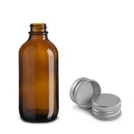 120ml Amber Glass Boston Bottle with Aluminium Cap