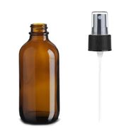 120ml Amber Glass Boston Bottle with Spray Black Plastic Cap