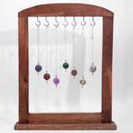Gemstone Spheres Pendulums with Brown Display Stand