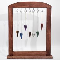 Gemstone Pyramids Pendulums with Brown Display Stand