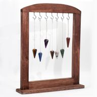 Gemstone Pyramids Pendulums with Brown Display Stand