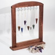Gemstone Pyramids Pendulums with Brown Display Stand