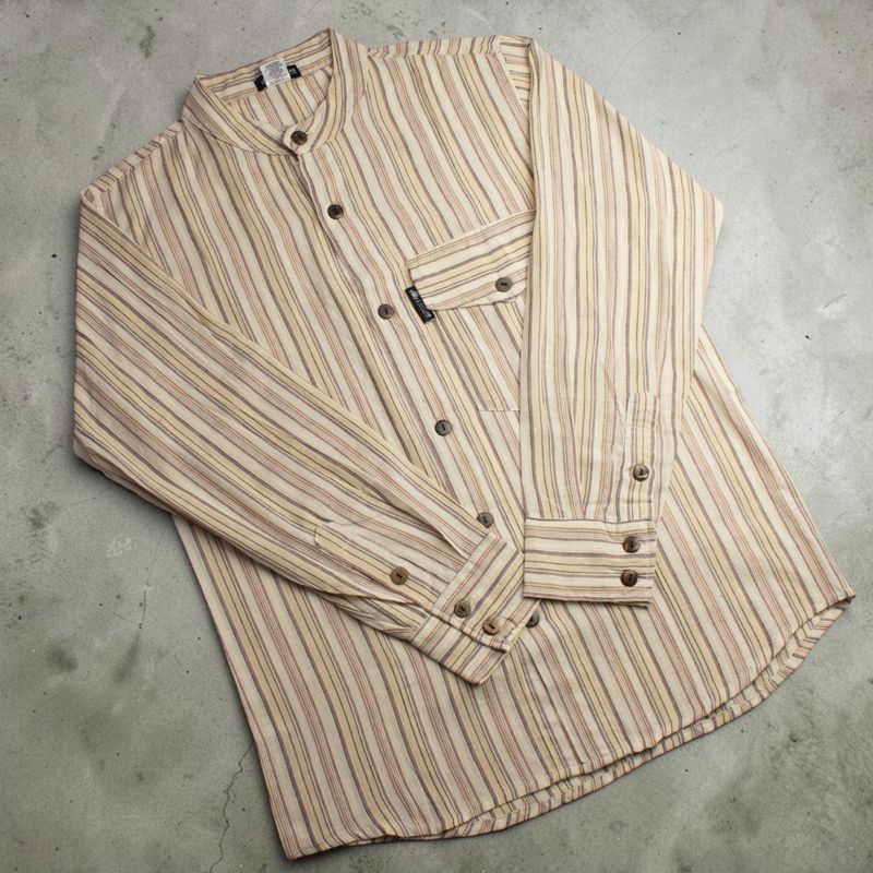 Nomad Sari Grandad Shirt - Brown Beige - Medium