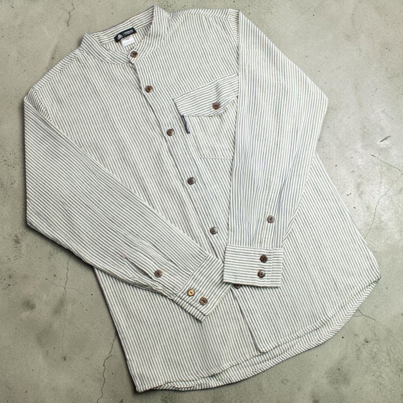 Nomad Sari Grandad Shirt - Grey Stone - Medium