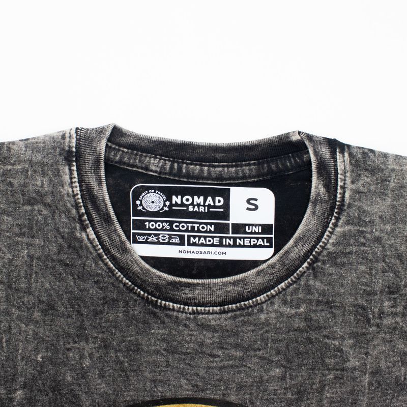 Nomad Sari Stonewashed Cotton T-Shirt - Rebel - Charcoal - Small