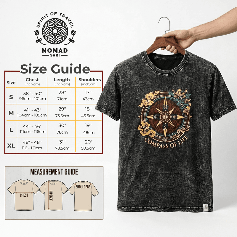 Nomad Sari Stonewashed Cotton T-Shirt - Rebel - Charcoal - Small