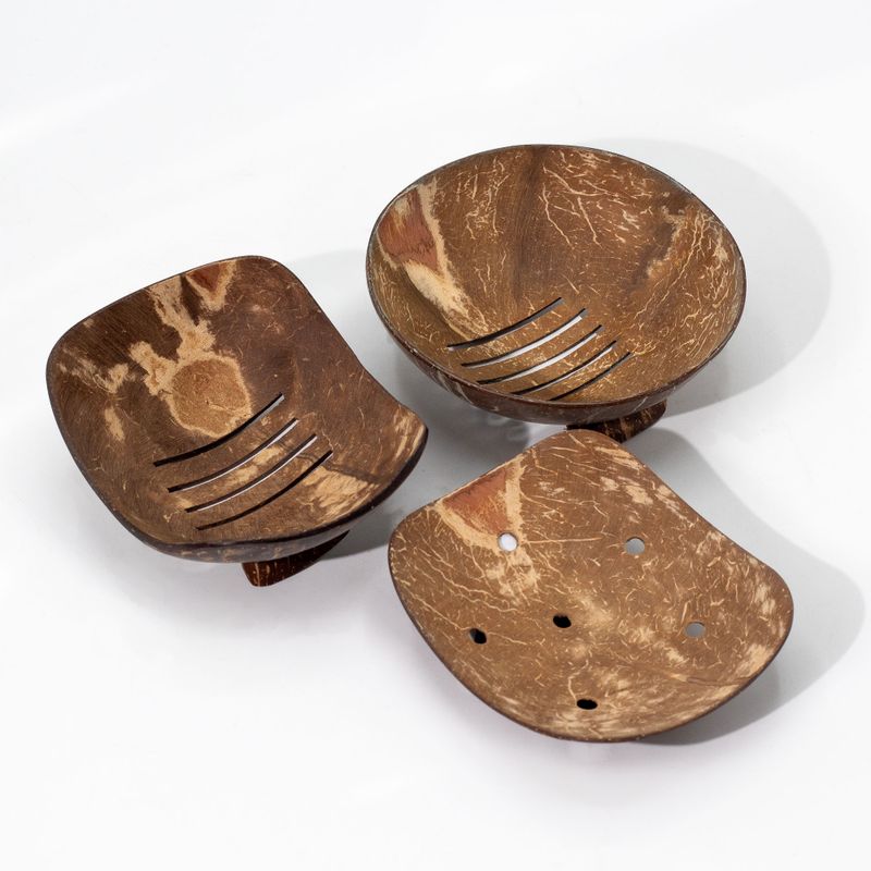 Natural Coconut Soap Dish - Square - 11cm