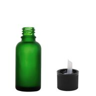10ml Frosted Green Glass Dropper Bottle with Child Resistant Dropper Cap