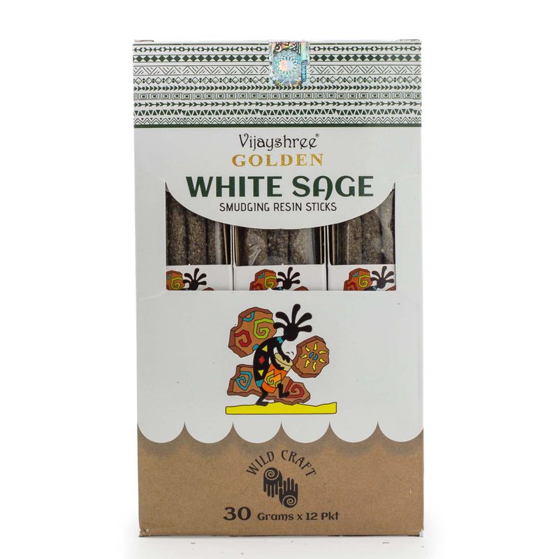 30g Golden White Sage Smudging Resin Sticks