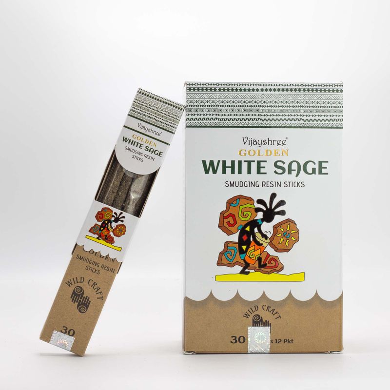 30g Golden White Sage Smudging Resin Sticks
