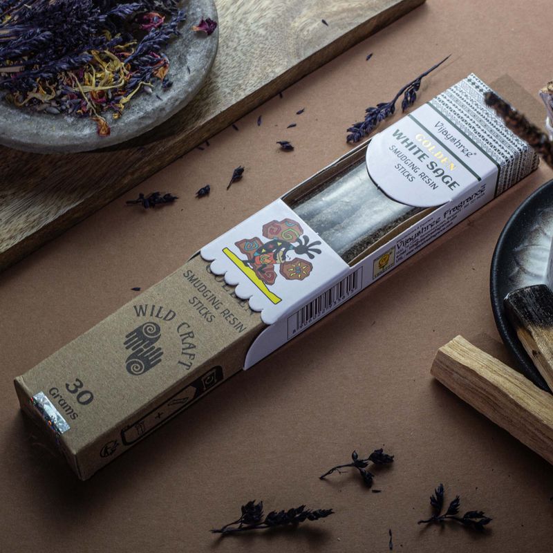 30g Golden White Sage Smudging Resin Sticks