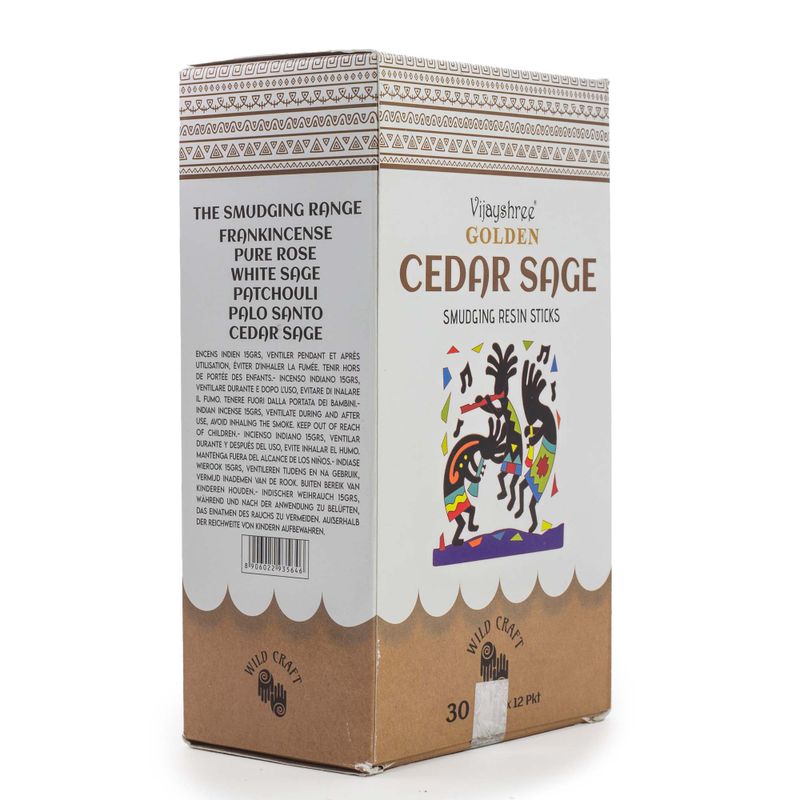 30g Golden Cedar Sage Smudging Resin Sticks