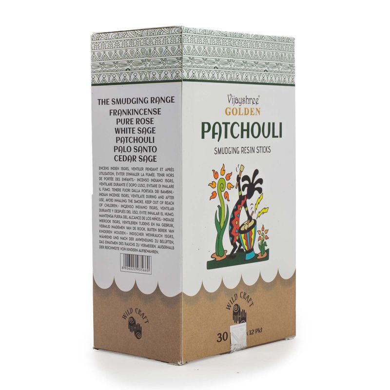 30g Golden Patchouli Smudging Resin Sticks