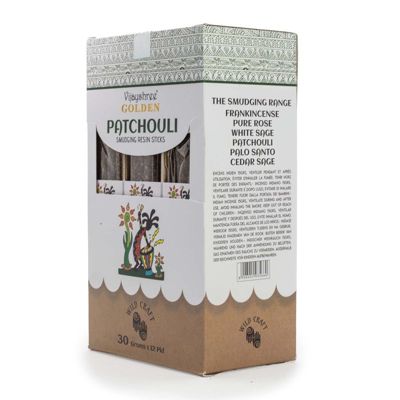 30g Golden Patchouli Smudging Resin Sticks